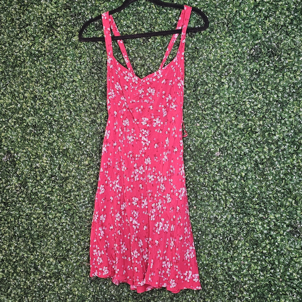 LOFT Red Floral Mini Dress